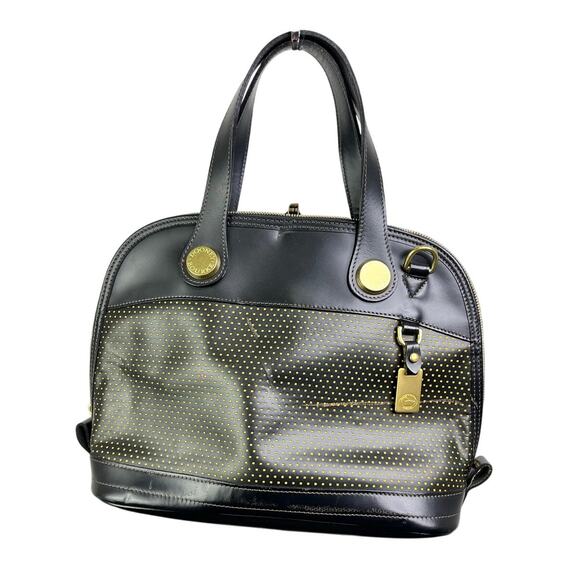 Dooney & Bourke Vintage Cabriolet Satchel Purse Blck Leather Gold Trim Old Money - Picture 1 of 8